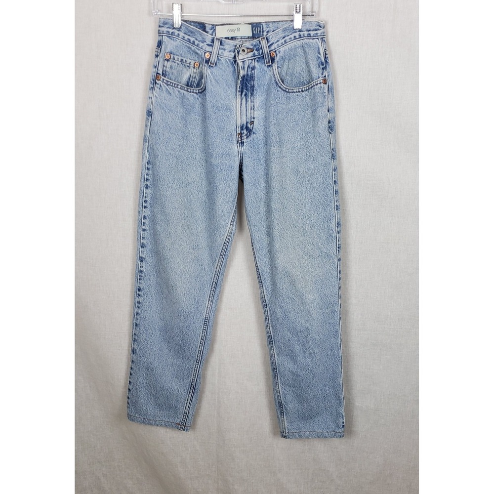 Gap Blue Jeans Easy Fit Light Wash Denim Mens 30x32 Retro Vintage Classic Casual